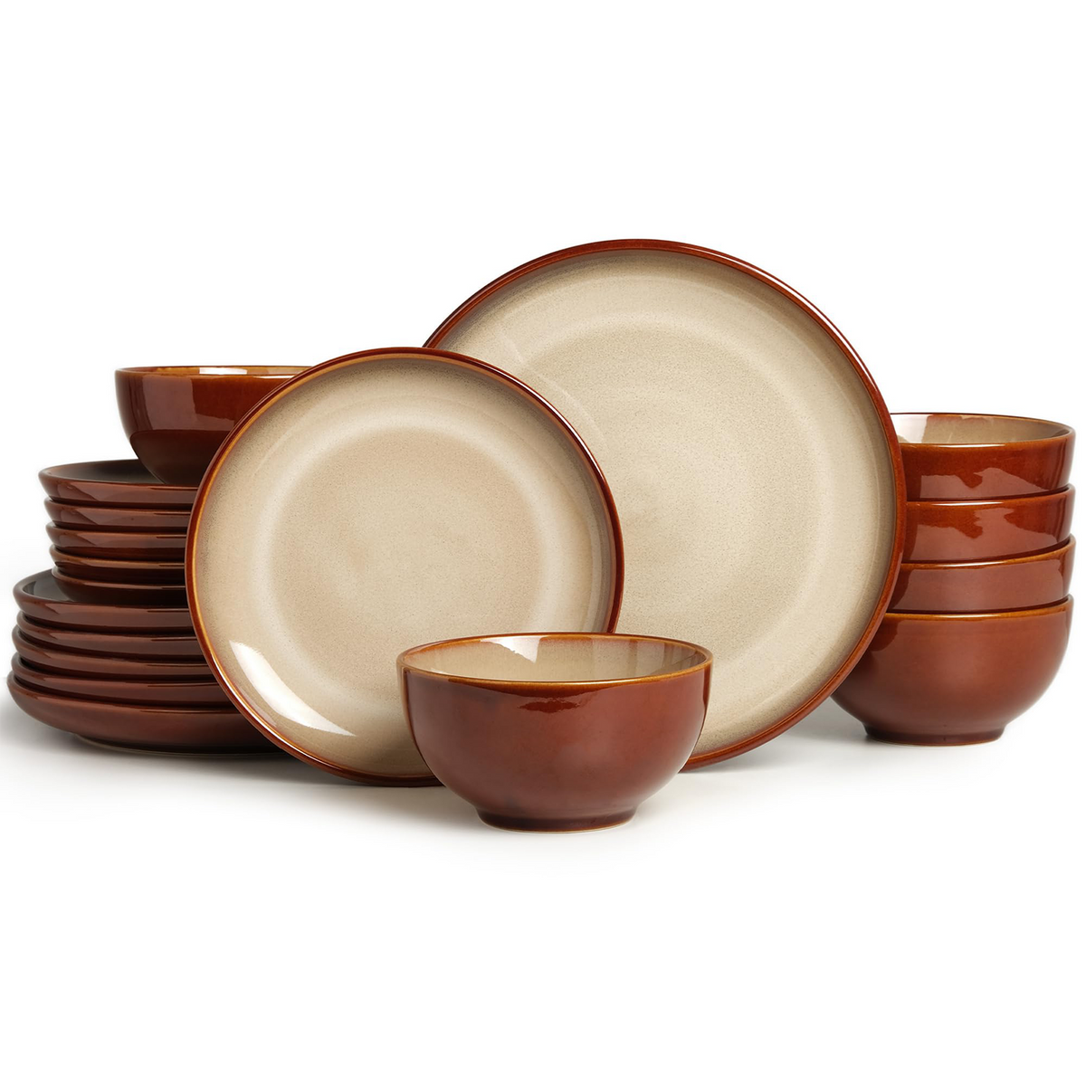 12-Piece Stoneware Dinnerware Sets, Dish Sets for 4