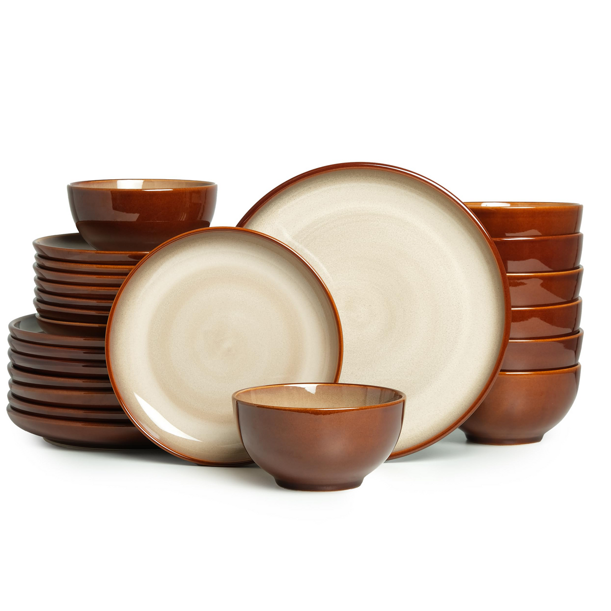 12-Piece Stoneware Dinnerware Sets, Dish Sets for 4