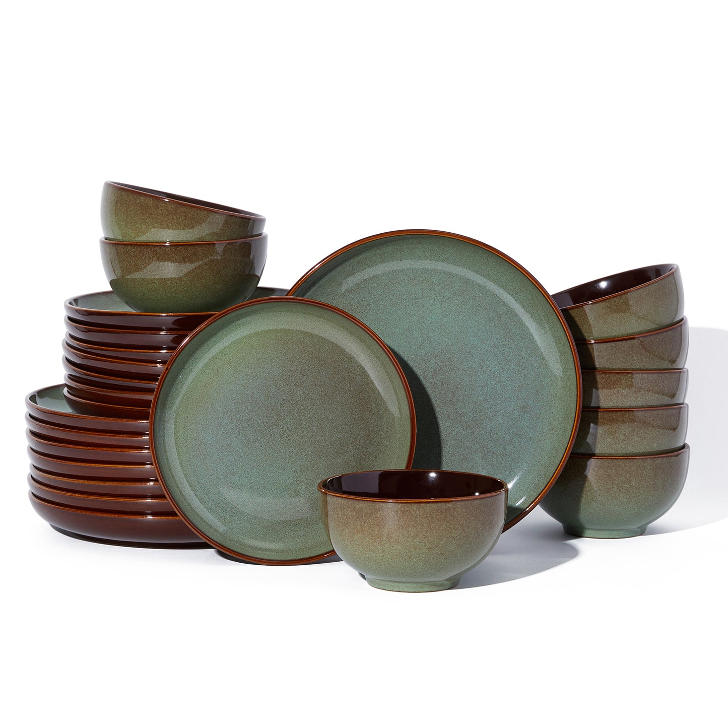 12-Piece Stoneware Dinnerware Sets, Dish Sets for 4