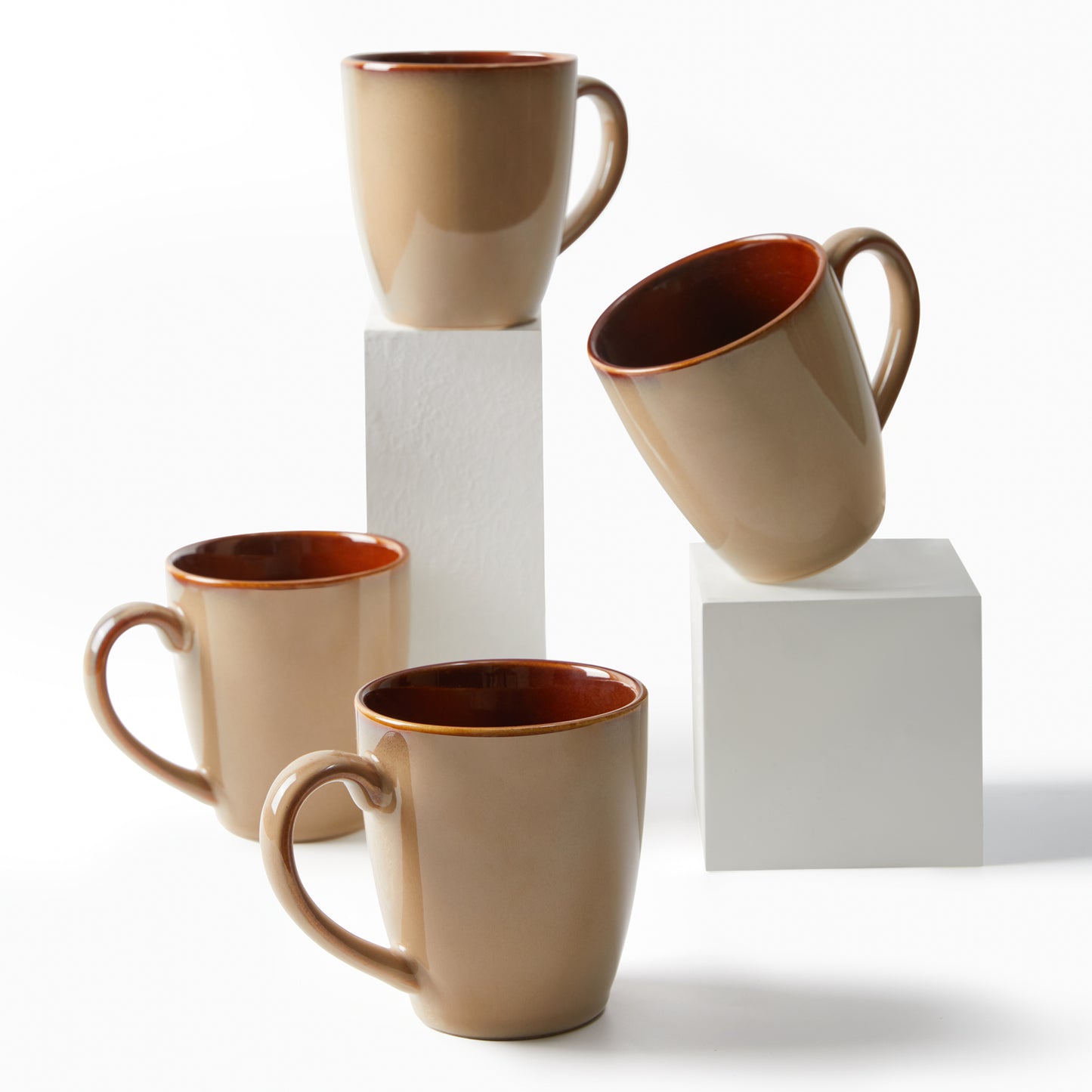 Coffee Mug 14 oz, Ceramic Coffee Mugs Set of 4, Reactive Glaze Mug for Latte/Tea/Cappuccino