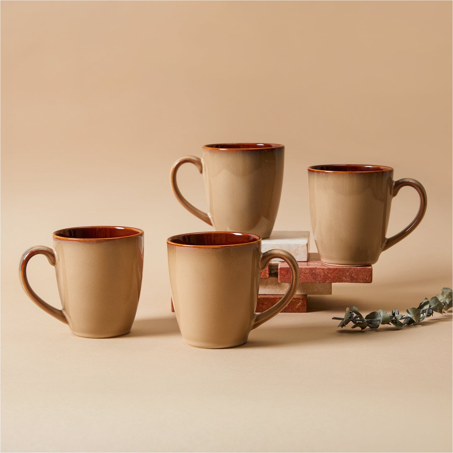 Coffee Mug 14 oz, Ceramic Coffee Mugs Set of 4, Reactive Glaze Mug for Latte/Tea/Cappuccino