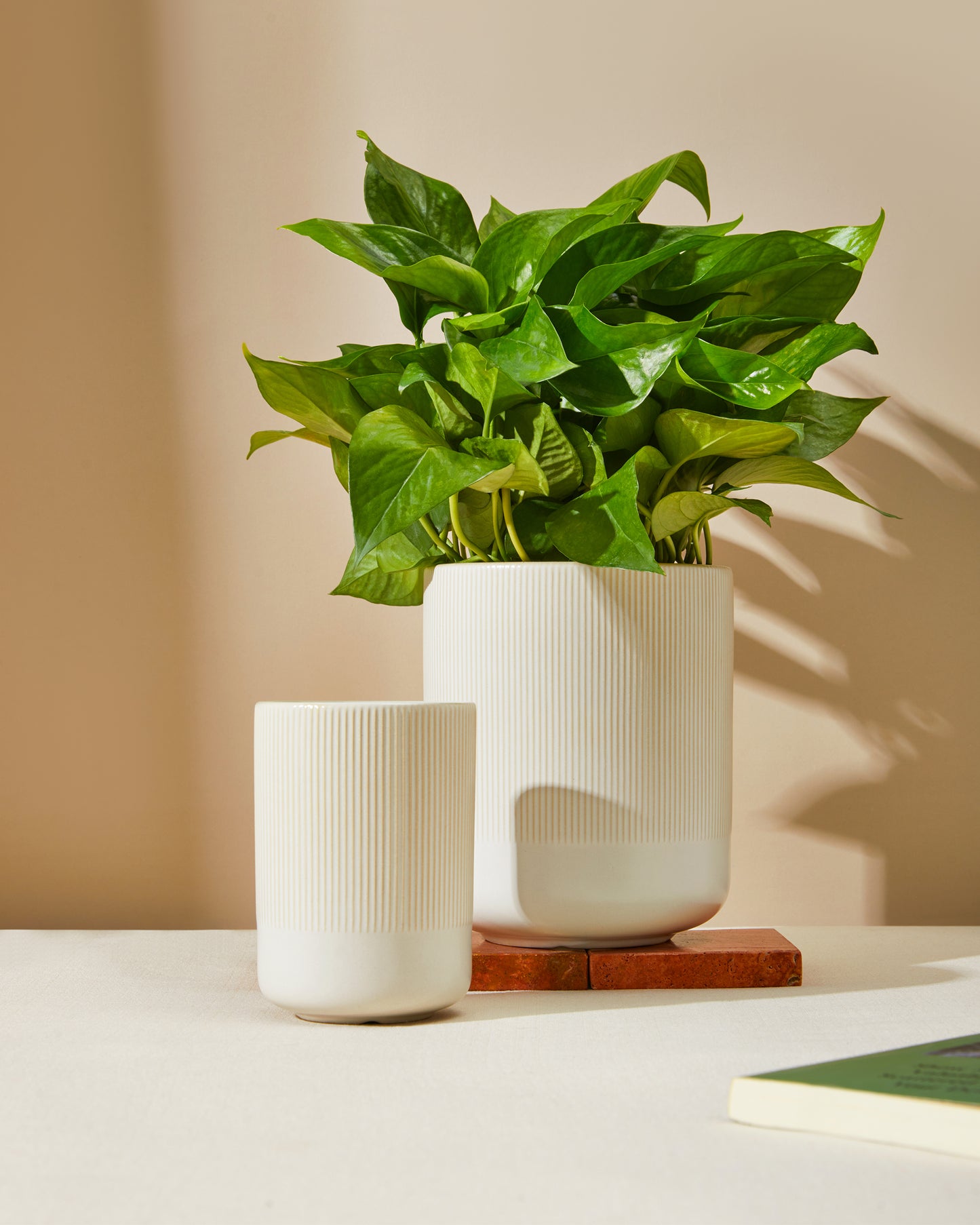 Pokini Utensil Holder, 7.3"+5.3" Large Ceramic Kitchen Utensil Holder for Countertop, Cooking Utensil Holder for Kitchen Counter, Kitchen Tool Holder, Modern Farmhouse Decor, Matte White